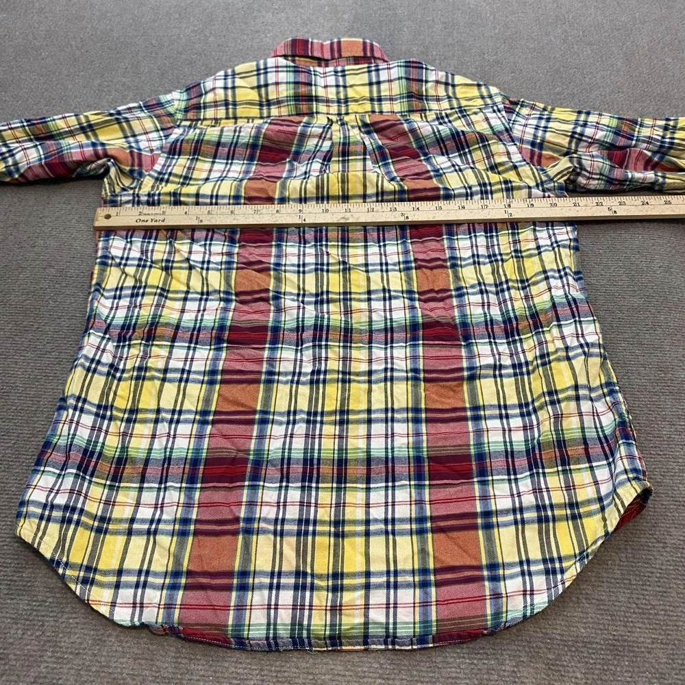 Ralph Lauren Shirt Youth XL 18-20 Madras Plaid Button Down Long Sleeve Pony Logo